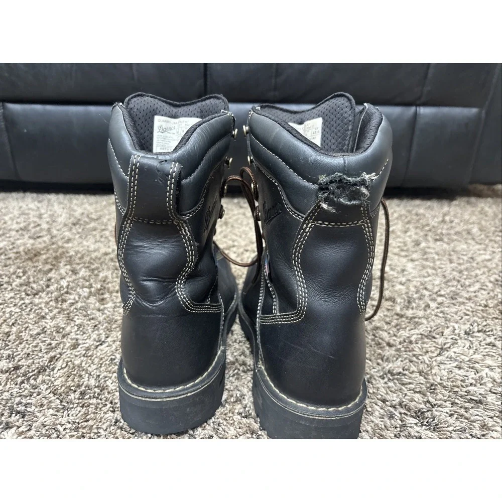 Danner Quarry USA‎ Gore-Tex Work Boots Men's 9.5 Black Vibram EH Safety Made USA